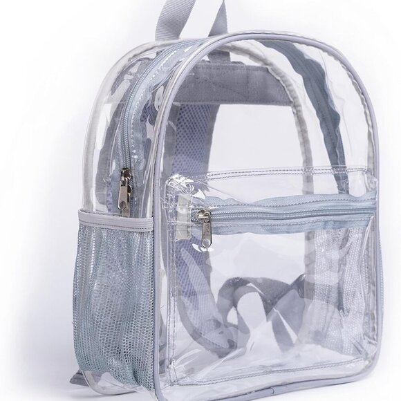 Elegant Stadium Approved Grey Clear Backpack - Waterproof & Comfortable - Picture 6 of 9